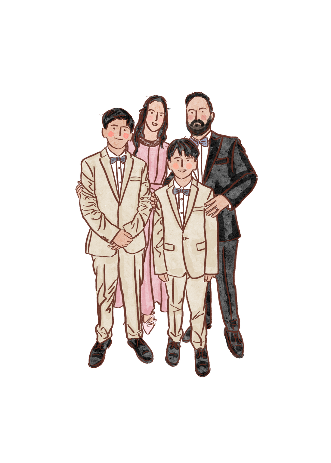 Hand-Drawn Family Portrait: Elegant, Personal &amp; Perfect for Milestone Gifts