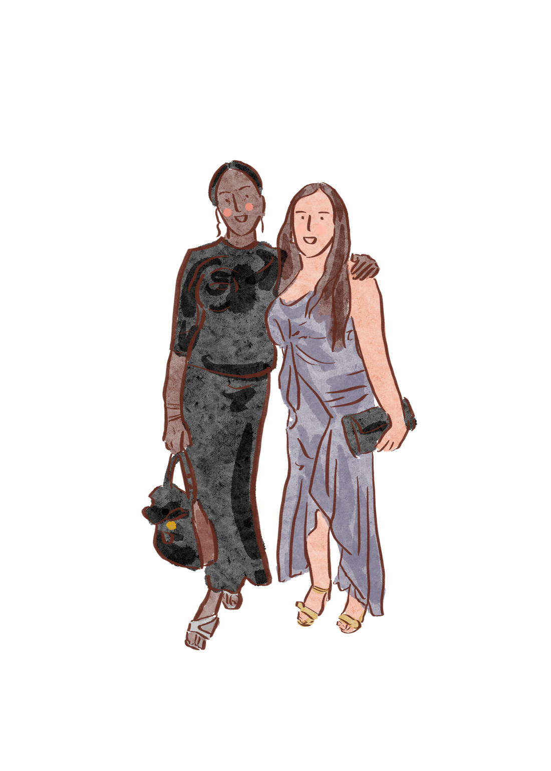 Hand-Drawn Best Friends Portrait: Chic, Personal and Ready to Gift