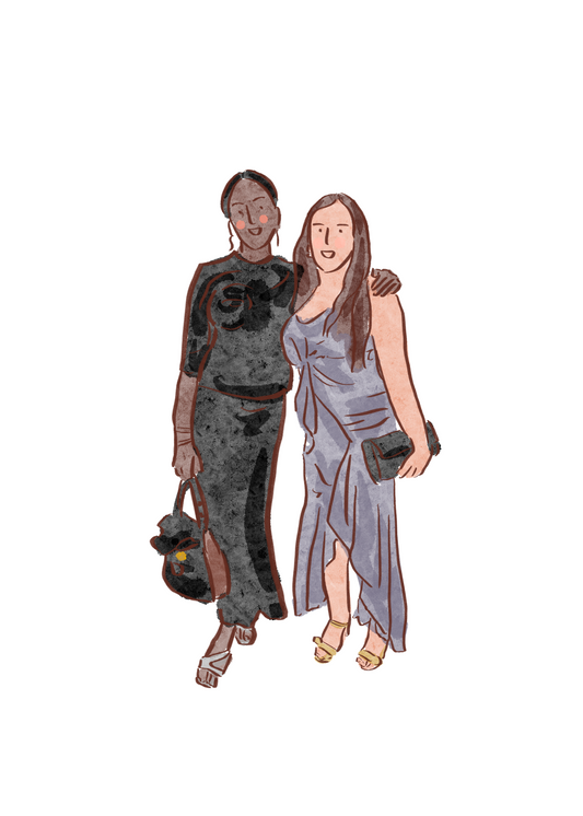 Hand-Drawn Best Friends Portrait: Chic, Personal and Ready to Gift